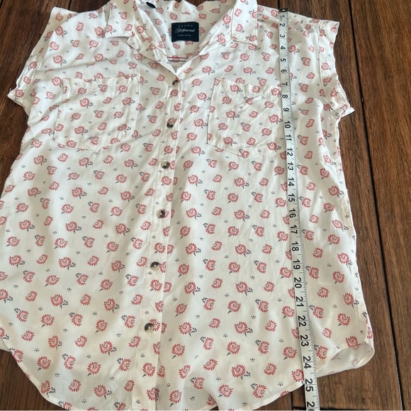 Jachs Girlfriend Dainty Floral Button Down Shirt Sleeveless Small Cottagecore S - Picture 6 of 12
